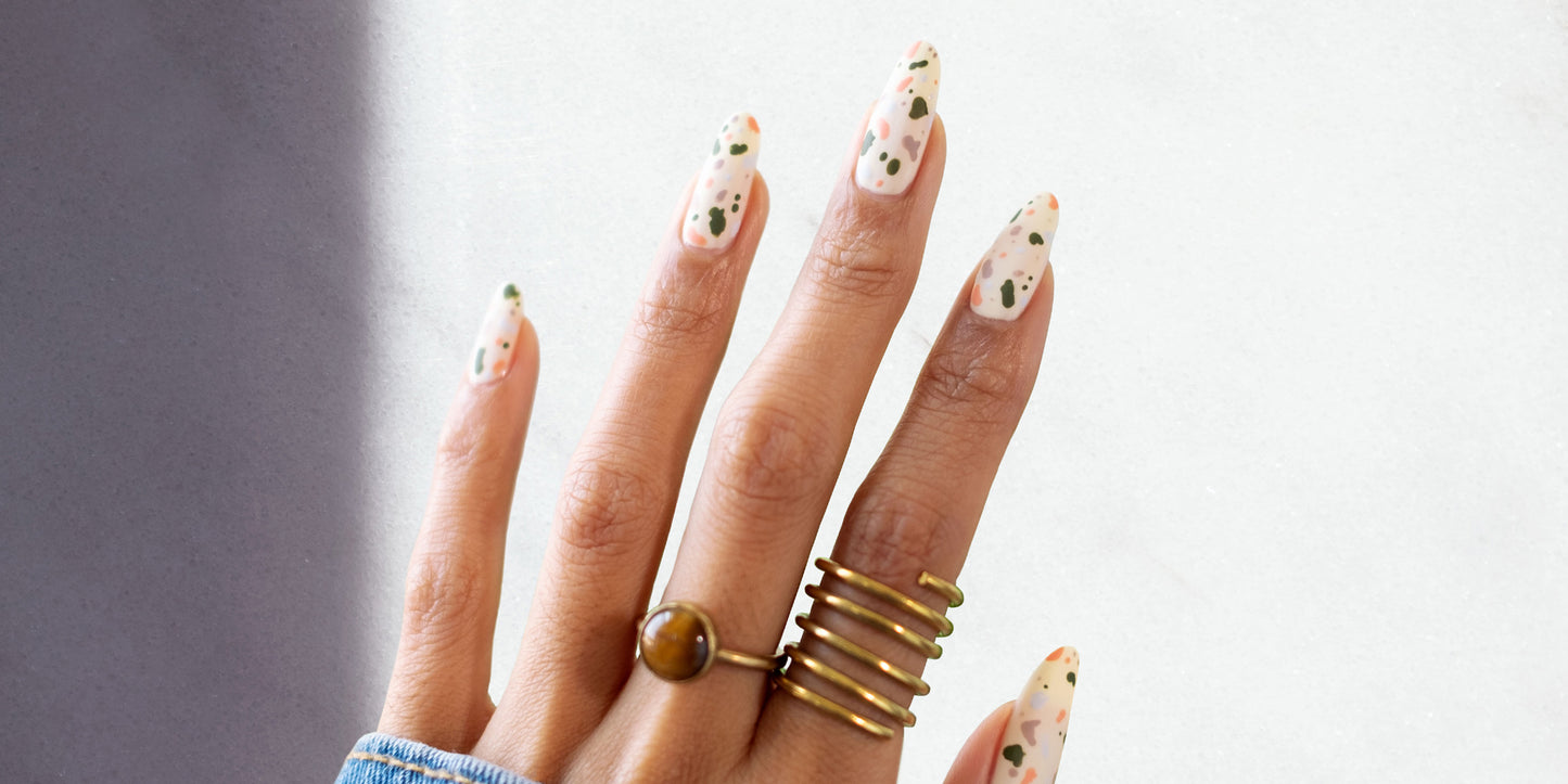 The Overglow Edit nail art tutorial: Terrazzo Nails